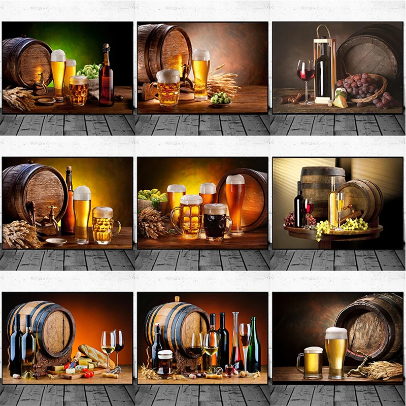 Wine Beer Red - Obraz na płótnie z motywem kuchni,