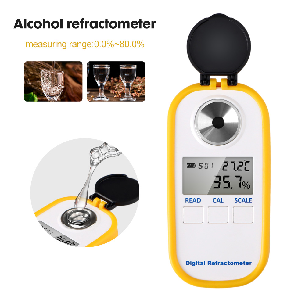Wine To Beer To Liquor - Cyfrowy refraktometr alkoholowy 0-80% wyświetlacz LCD