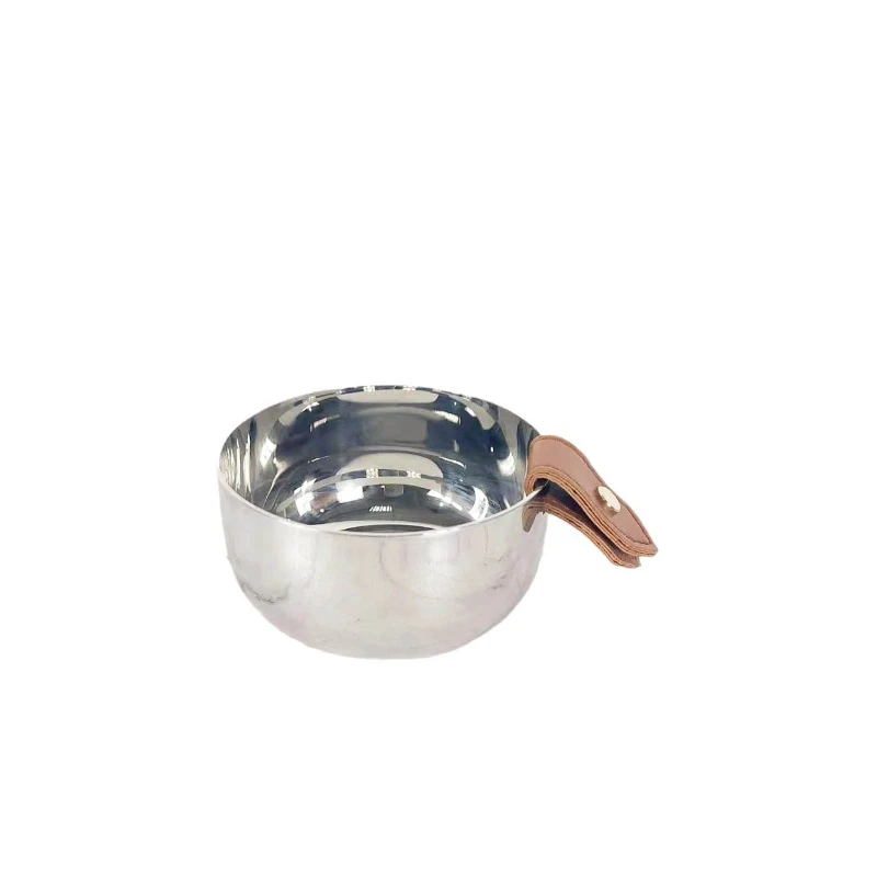 Ice Bucket Silver - Nowoczesny skórzany srebrny metalowy pojemnik na