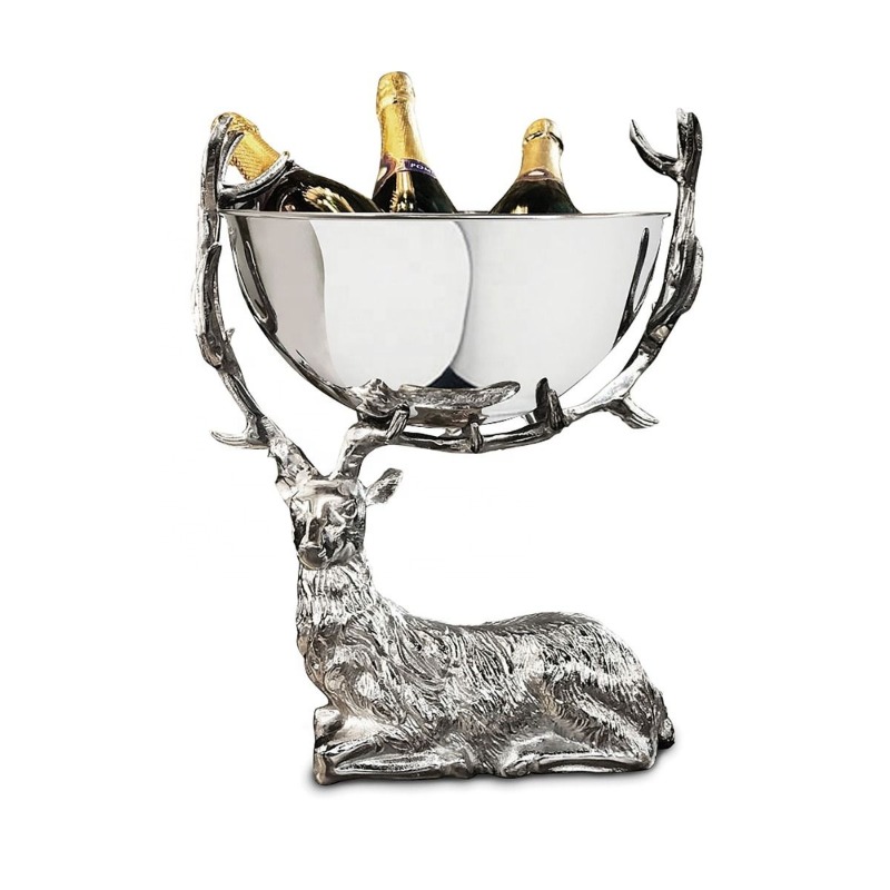 Ice Bucket Silver - Chłodziarka do wina z metalu w