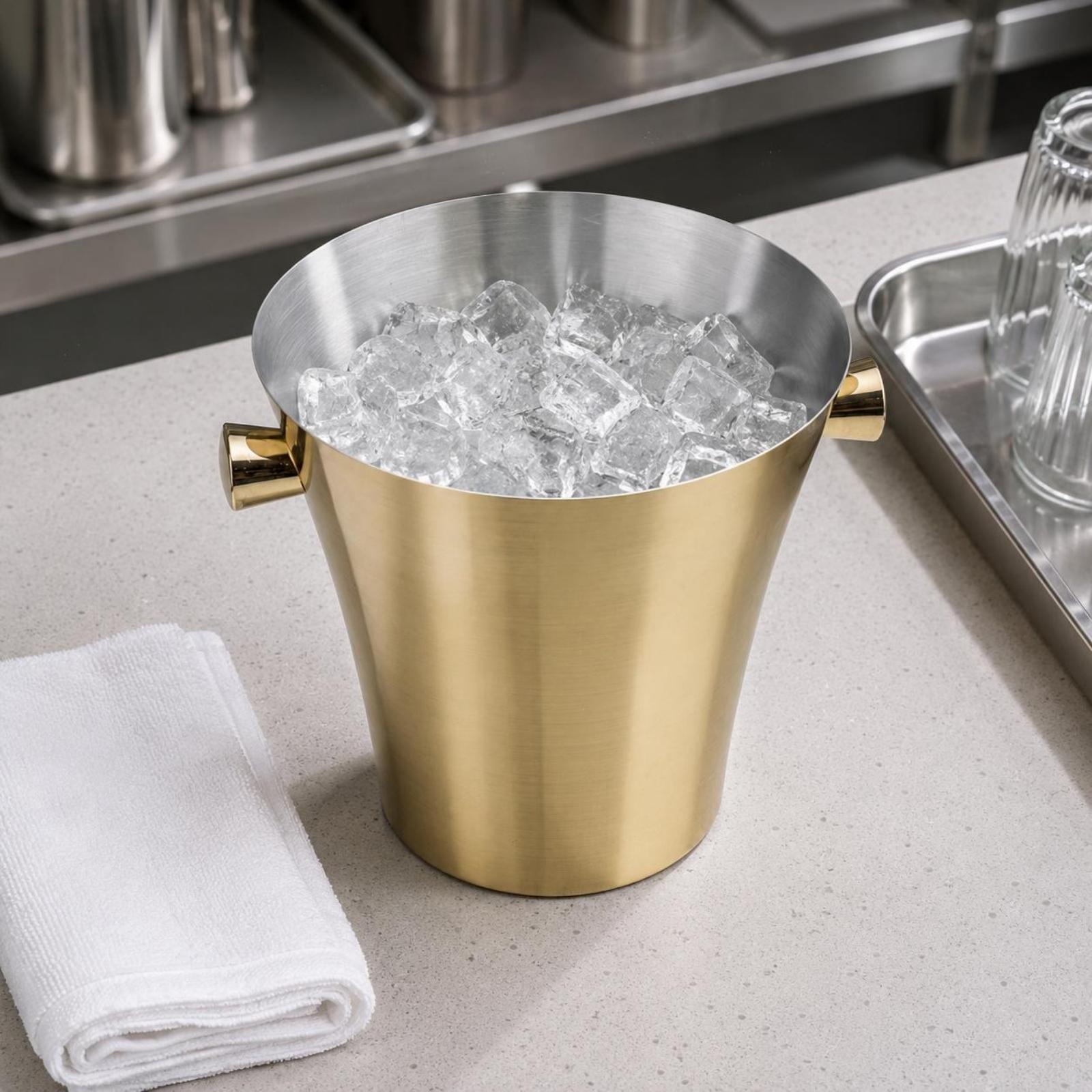Pojemnik na lód ze stali nierd – Ice Bucket Silver recenzja i cena
