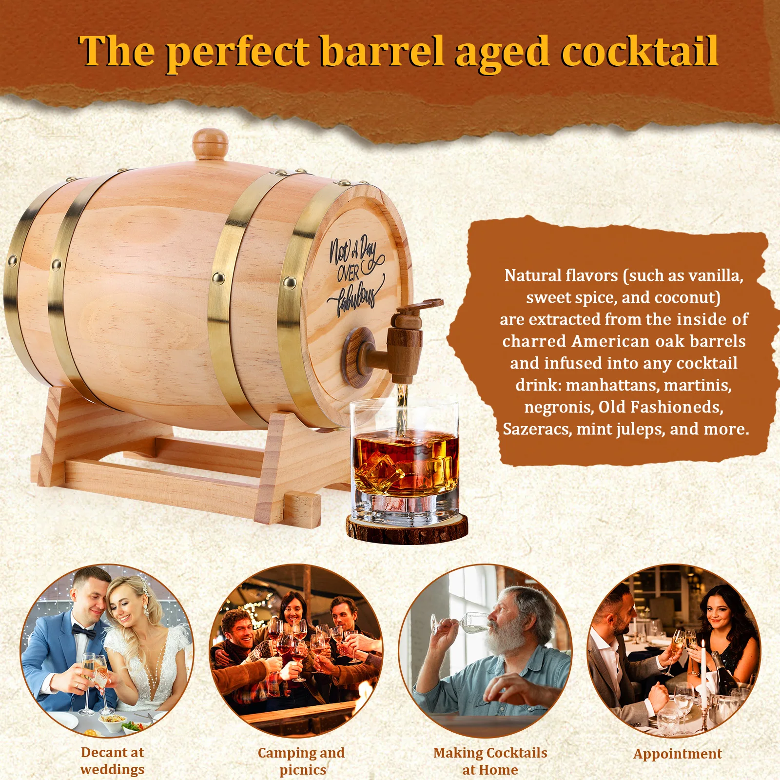 Drewniane beczki na whisky 3L  – Wine Beer Tequila recenzja i cena