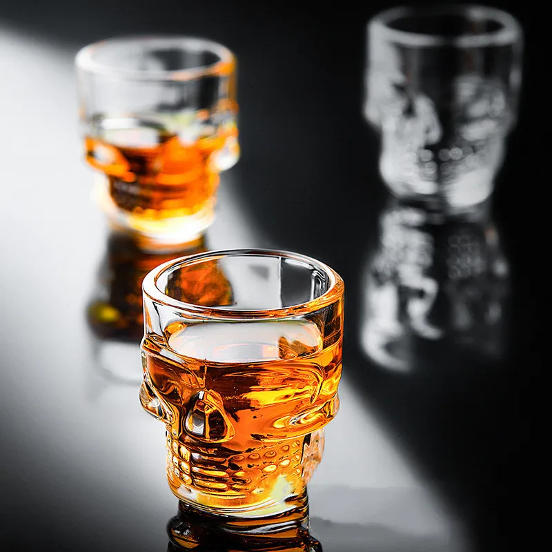 1/2Pcs Szklany kubek z czaszką – Wine To Beer To Liquor recenzja i cena