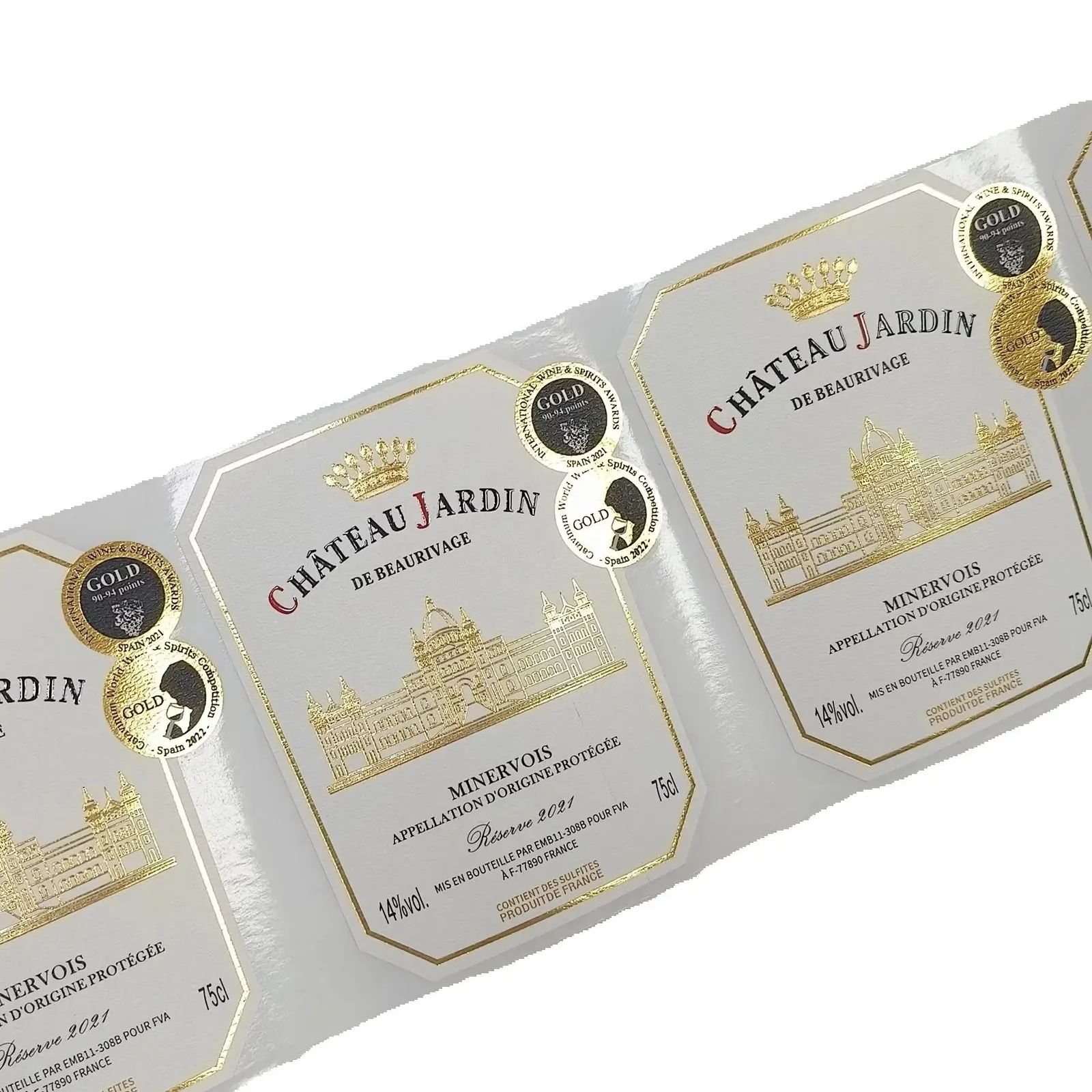 Naklejki z własnym logo, złota – Wine Beer Red recenzja i cena